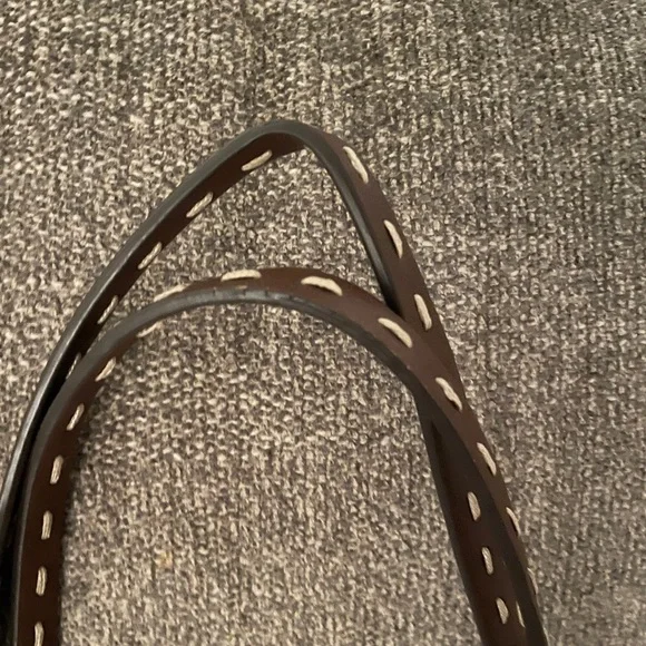 Liz Claiborne Red Tote with Brown Straps - Picture 2 of 6